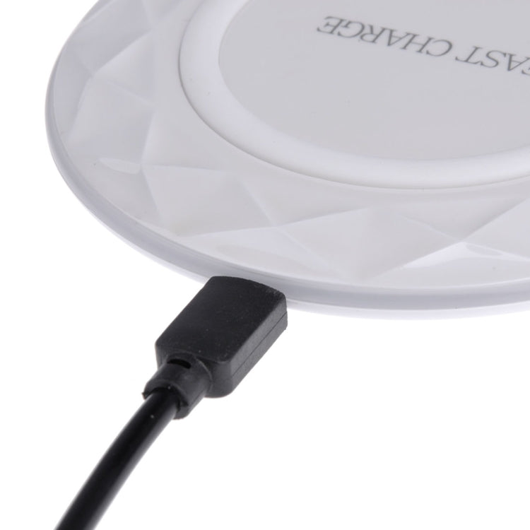 DC5V Input Diamond Qi Standard Fast Charging Wireless Charger, Cable Length: 1m, DC5V, DC5V Black