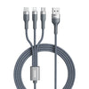 REMAX RC-070TH 1.2m 2A 3 in 1 USB to 8 Pin & USB-C / Type-C & Micro USB Charging Cable