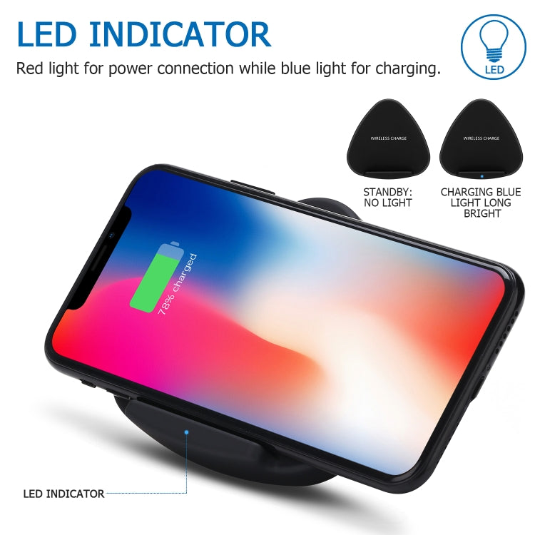 QK11 10W ABS + PC Fast Charging Qi Wireless Charger Pad, QK11 Blue, QK11 Black, QK11 Gold