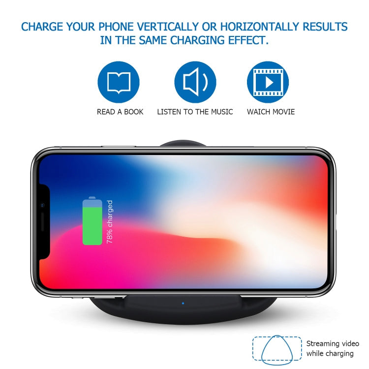 QK11 10W ABS + PC Fast Charging Qi Wireless Charger Pad, QK11 Blue, QK11 Black, QK11 Gold