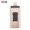 easyflash RQW-01B 3 in 1 USB 2.0 & 8 Pin & Micro USB 32GB Flash Drive, RQW-01B Gold