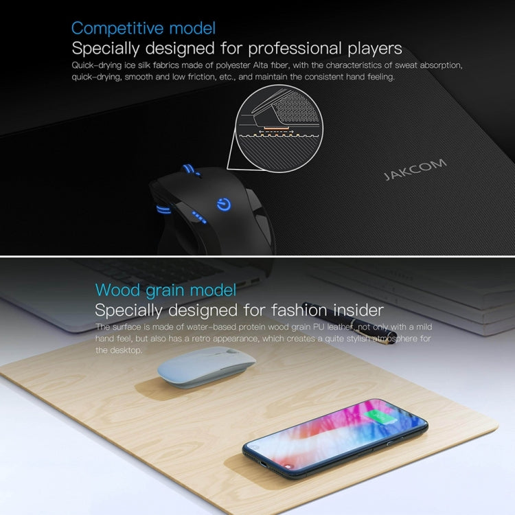 JAKCOM MC2 Wireless Fast Charging Mouse Pad, Support Qi Standard Mobile Phone Charging(Black)