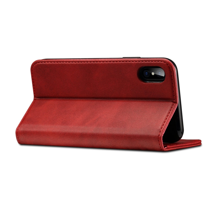 For iPhone X / XS Suteni Calf Texture Horizontal Flip Leather Case with Holder & Card Slots & Wallet, iPhone X / XS
