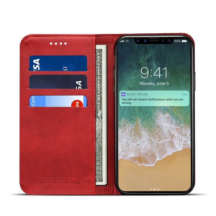 For iPhone X / XS Suteni Calf Texture Horizontal Flip Leather Case with Holder & Card Slots & Wallet, iPhone X / XS