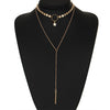 Simple Sexy Handmade Sequins Star Tassels Circle Clavicle Chain Long Pendant Double-layer Chain, Double-layer Chain