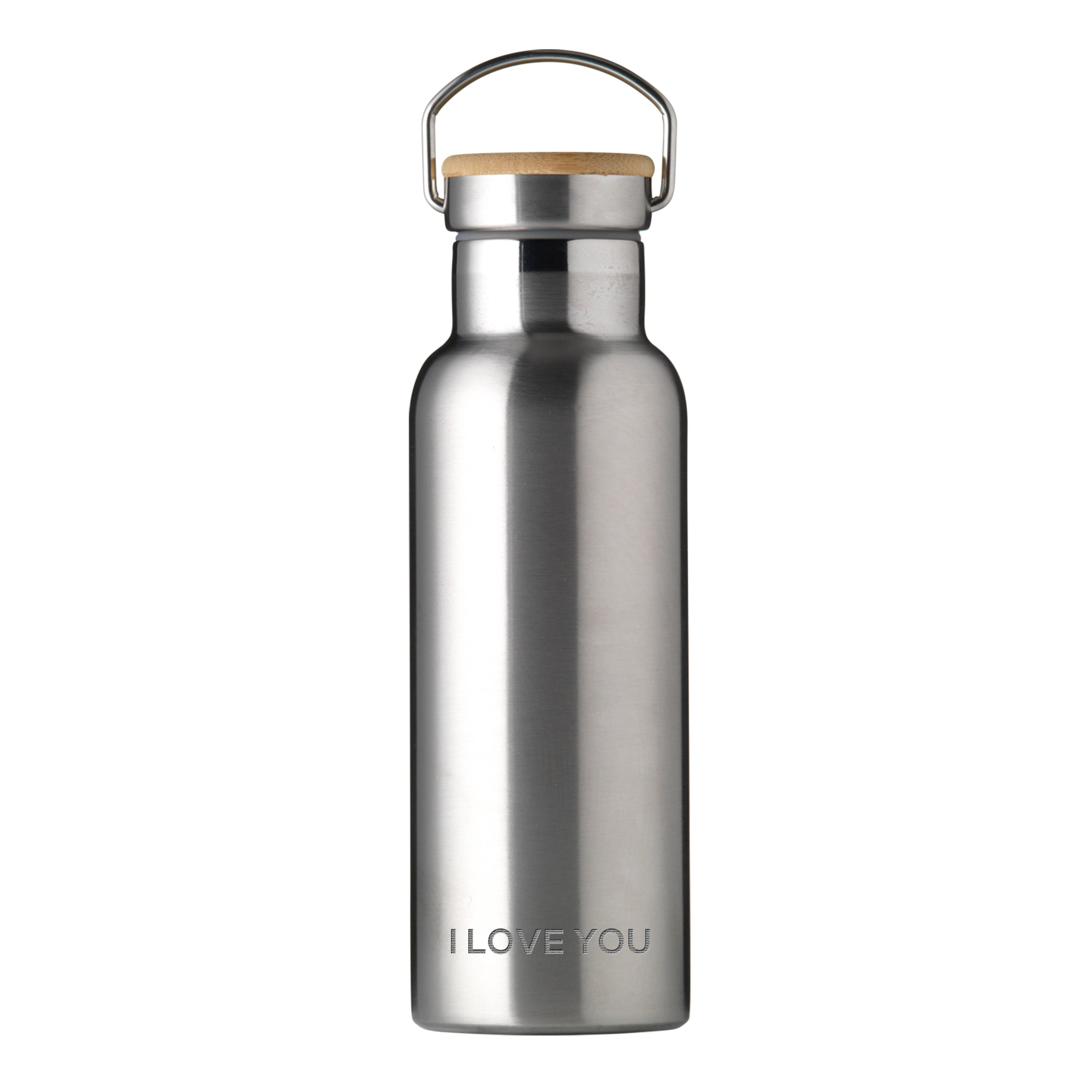 Personalised Insulated 17oz Drinks Bottle with Bamboo Lid