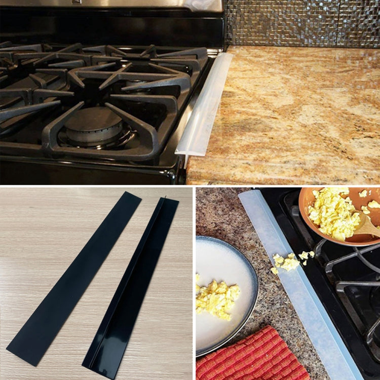 2 PCS 25 inches Gas Stove Slit Strip Antifouling Dustproof Waterproof Kitchen Sealing Strip, 25 inches, 25 inches (Black)