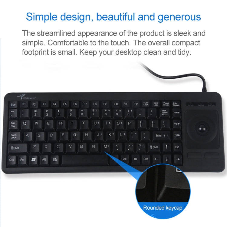 DS-8900 USB Interface Prevent Water Splashing Laser Engraving Character One-piece Wired Trackball Keyboard, Length: 1.5m, DS-8900 USB
