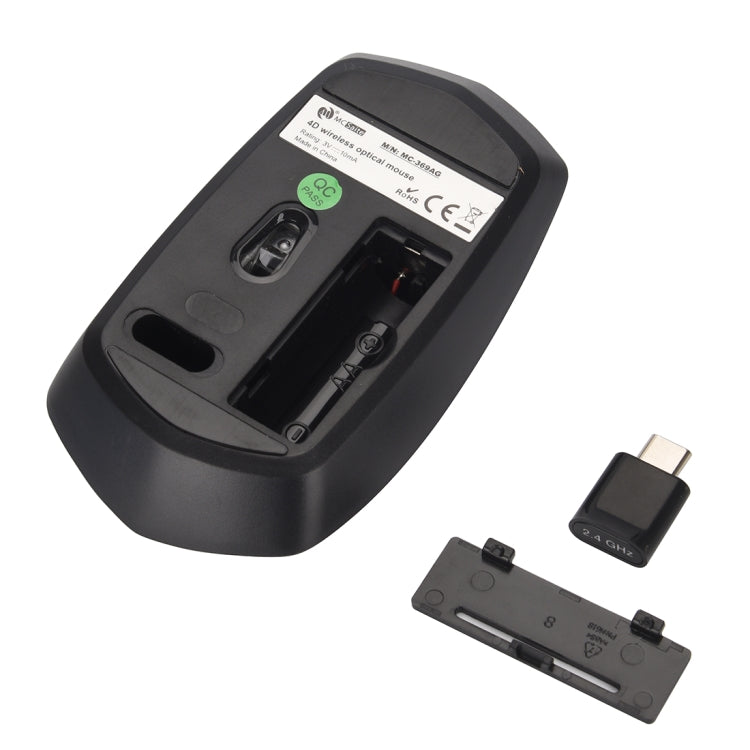 MCSaite MC-369AG USB-C / Type-C 1600DPI Three-speed Adjustable 4-button Wireless Optical Mouse