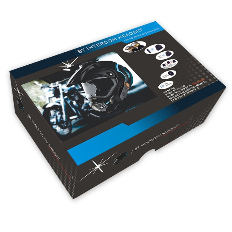 BT-S2 Single 2.4GHz Bluetooth V3.0 Interphone Headsets for Motorcycle Helmet, Auto Answering, Support FM, Intercom Distance up to 1000m, BT-S2 Single
