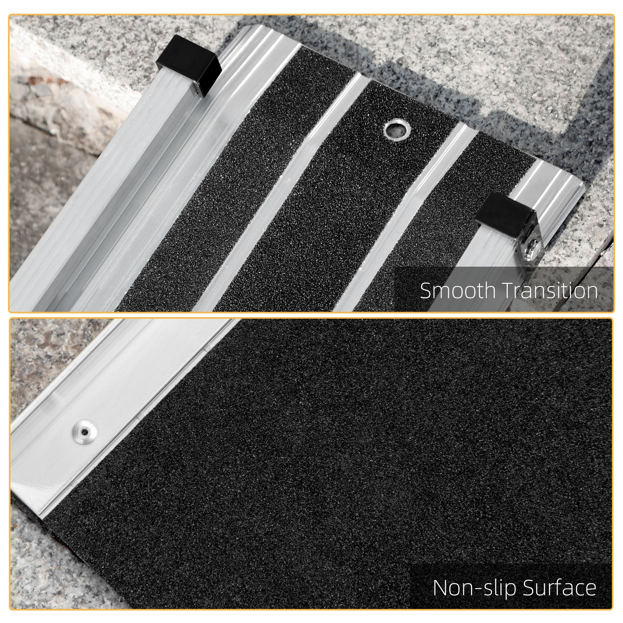 HOMCOM Aluminium Telescopic Wheelchair Ramps, 122cm, 270kg, Folding Ramp