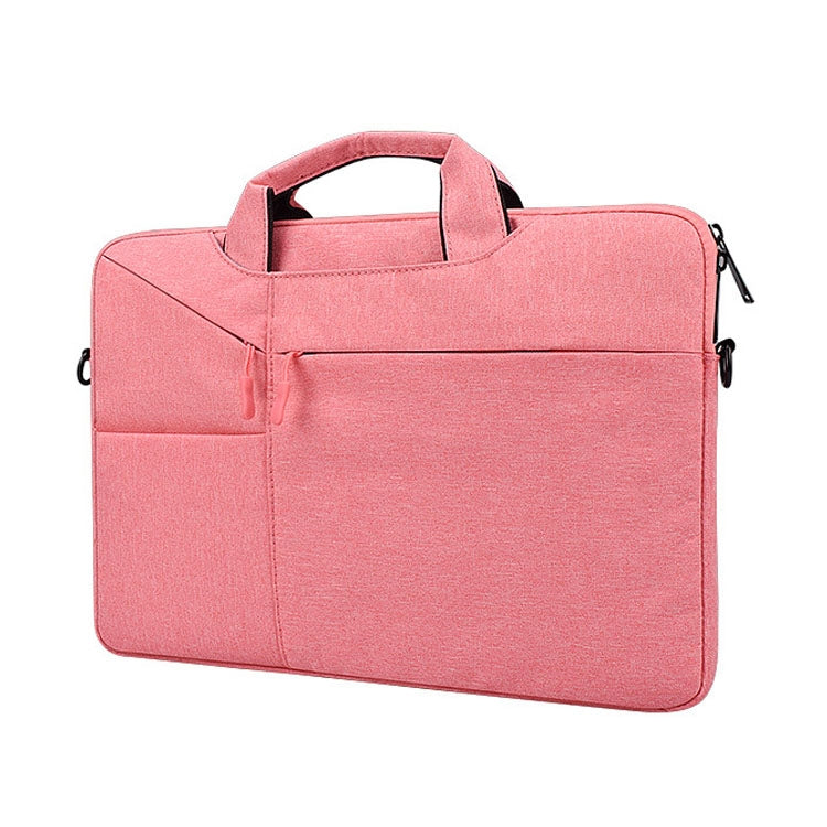 ST02S Waterproof Tear Resistance Hidden Portable Strap One-shoulder Handbag for 14.1 inch Laptops, with Suitcase Belt, ST02S 14.1 inch Pink, ST02S 14.1 inch Light Grey, ST02S 14.1 inch Navy Blue, ST02S 14.1 inch Black, ST02S 14.1 inch Dark Gray