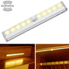 0.8W 10 LEDs Warm White Light Narrow Screen Intelligent Human Body Sensor Light LED Corridor Cabinet Light, USB Charging Version, 0.8W 10 LEDs Warm White