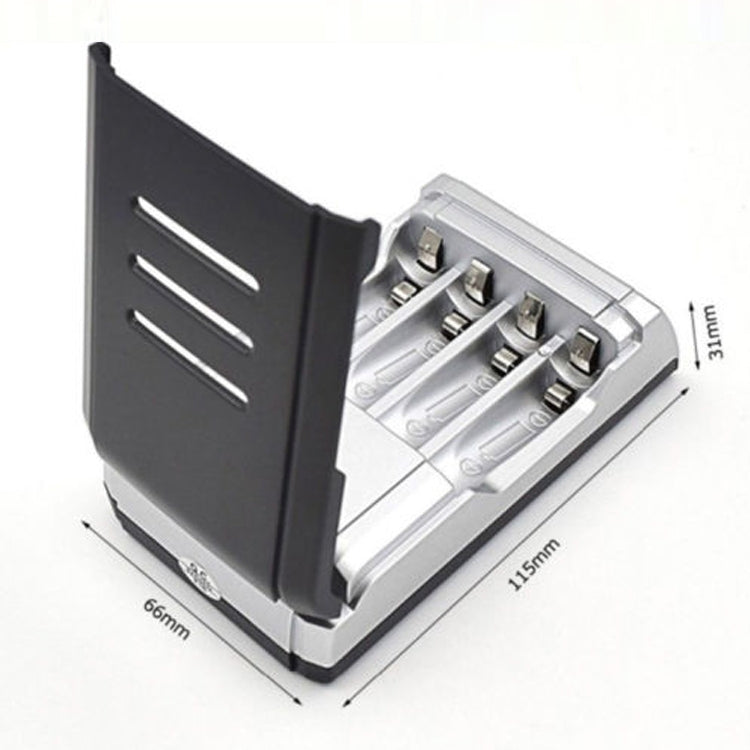 AC 100-240V 4 Slot Battery Charger for AA & AAA Battery, with LCD Display, UK Plug
