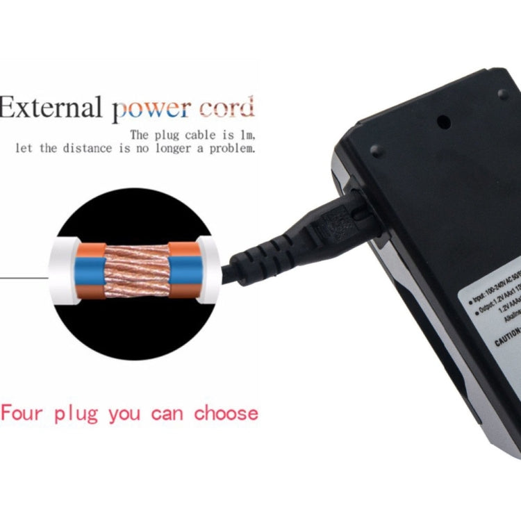 AC 100-240V 4 Slot Battery Charger for AA & AAA Battery, with LCD Display, AU Plug