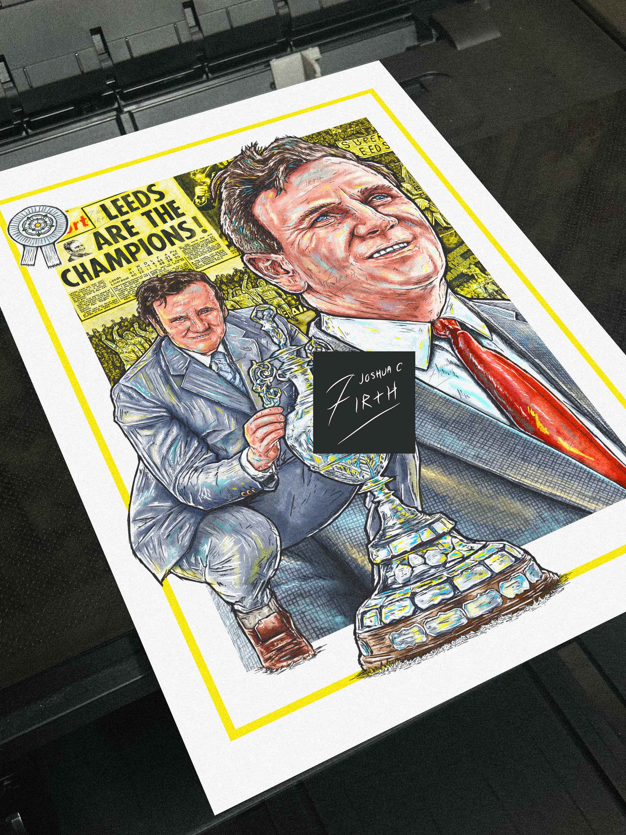 Don Revie Leeds 1974 First Division Champions Football Print