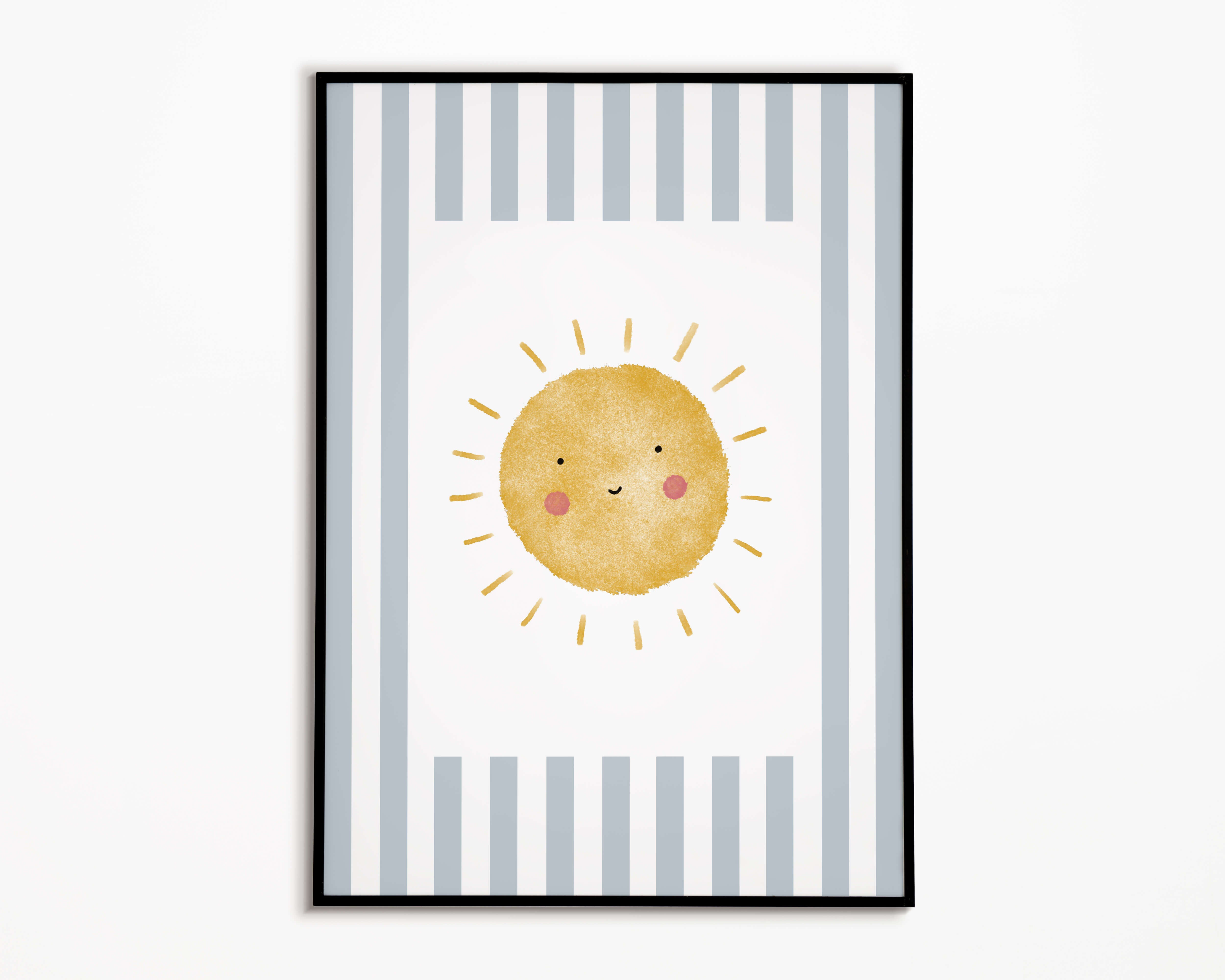 Sunshine Print - Pale Blue Stripes