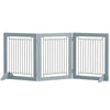 PawHut Foldable Wooden Pet Gate w/ 3 Panels 2 Support Feet for Small Dogs