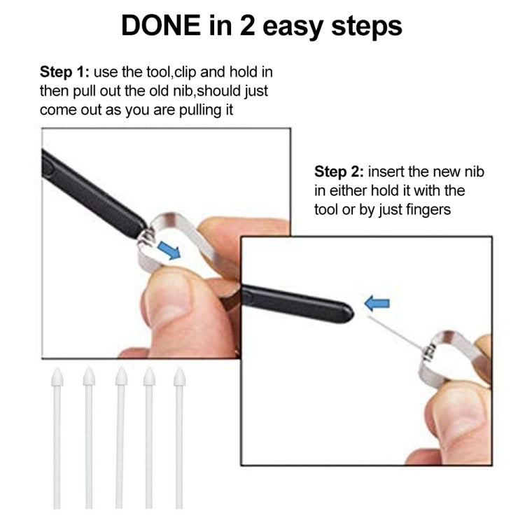6 in 1 Universal Stylus Pen Replacement Pencil Tips For Samsung Galaxy Tab S8 / S7 / S6 / Galaxy Note20 / Note10 / S23 Ultra / S22 Ultra(Black)