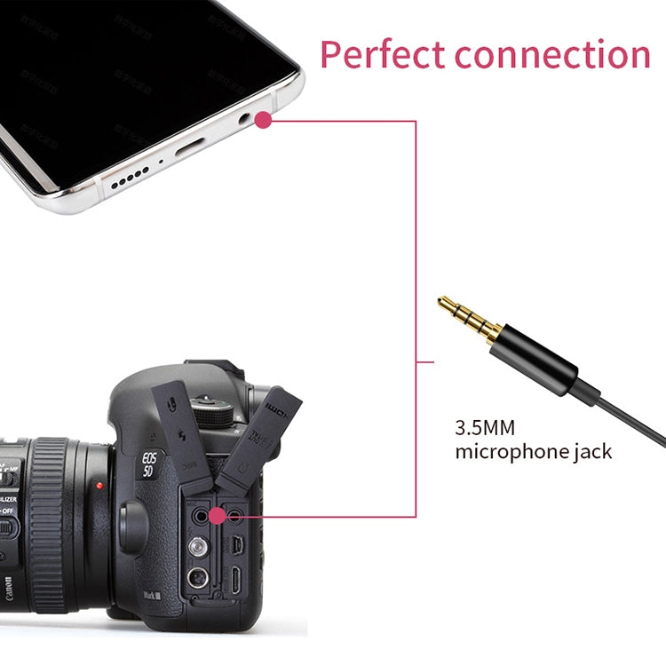 YICHUANG YC-VM20 3.5mm Port Video Recording Omnidirectional Lavalier Microphone, Cable Length: 6m, YC-VM20
