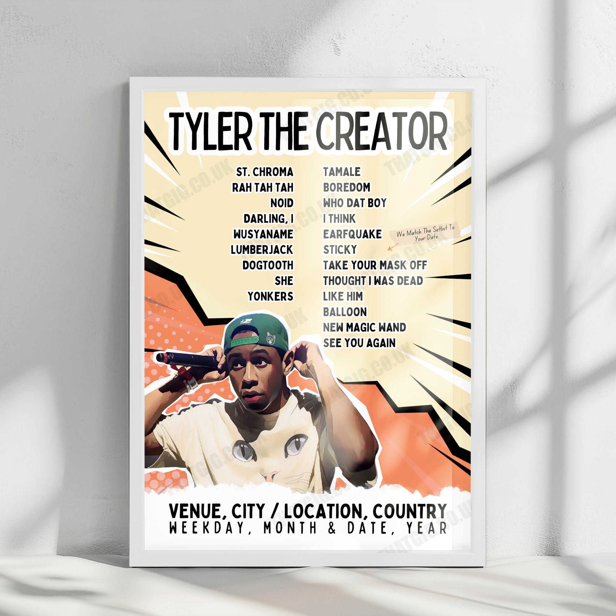 Tyler, The Creator Setlist Poster - Ball Arena, Denver, CO - February 11th, 2025