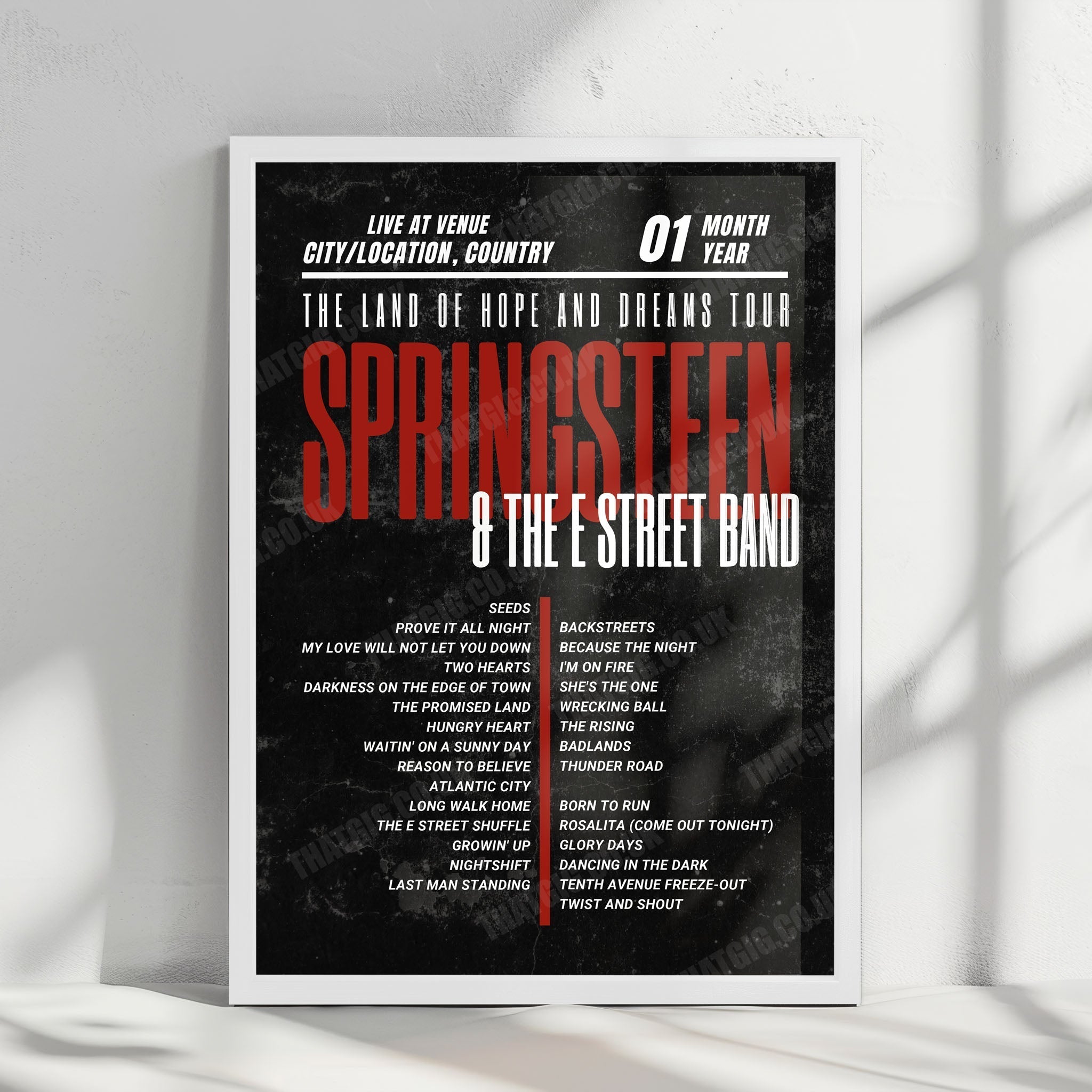 Bruce Springsteen Setlist Poster - Letiště Praha Letňany, Prague - June 15th, 2025