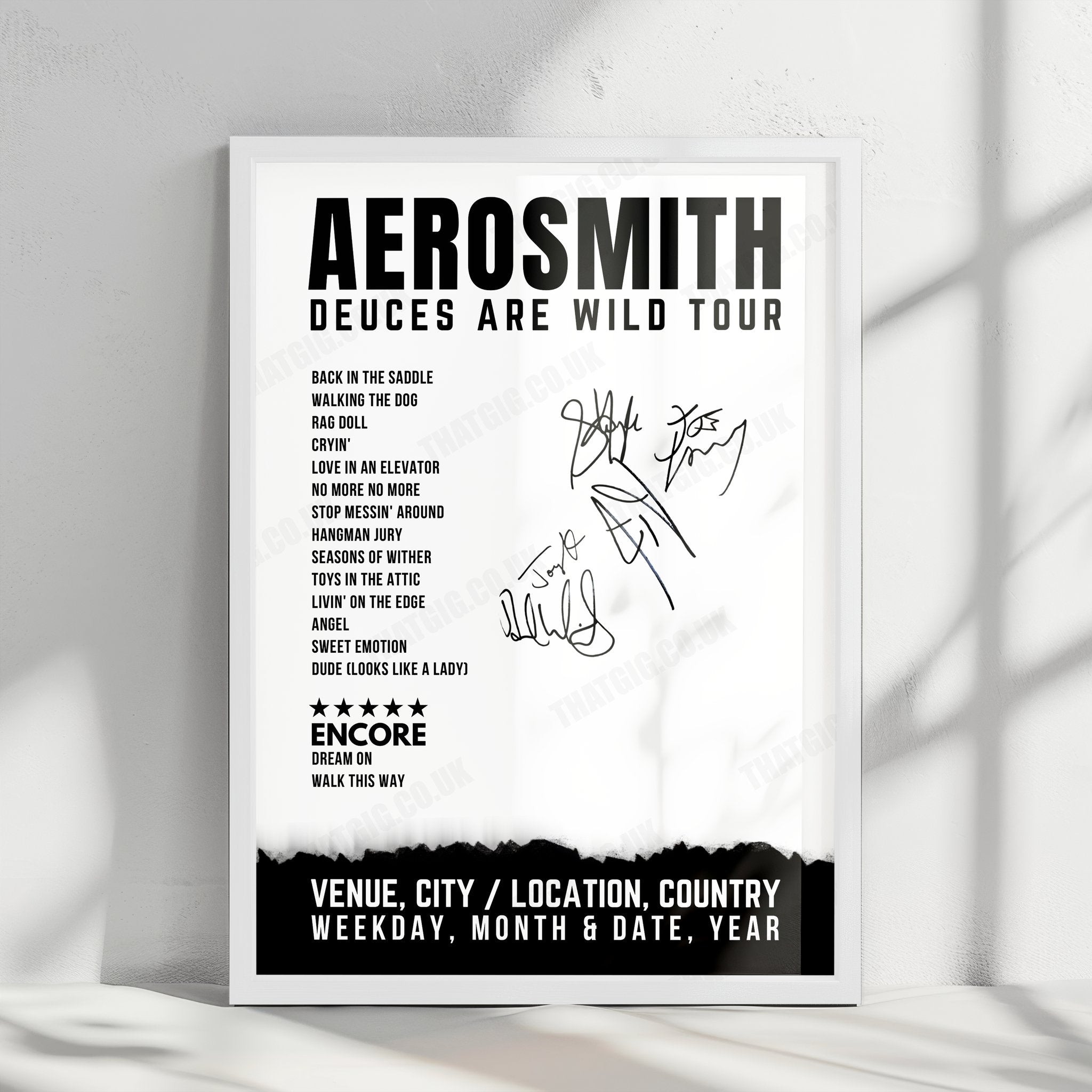 Aerosmith Setlist Poster - Park Theater at Park MGM, Las Vegas - November 21st, 2019