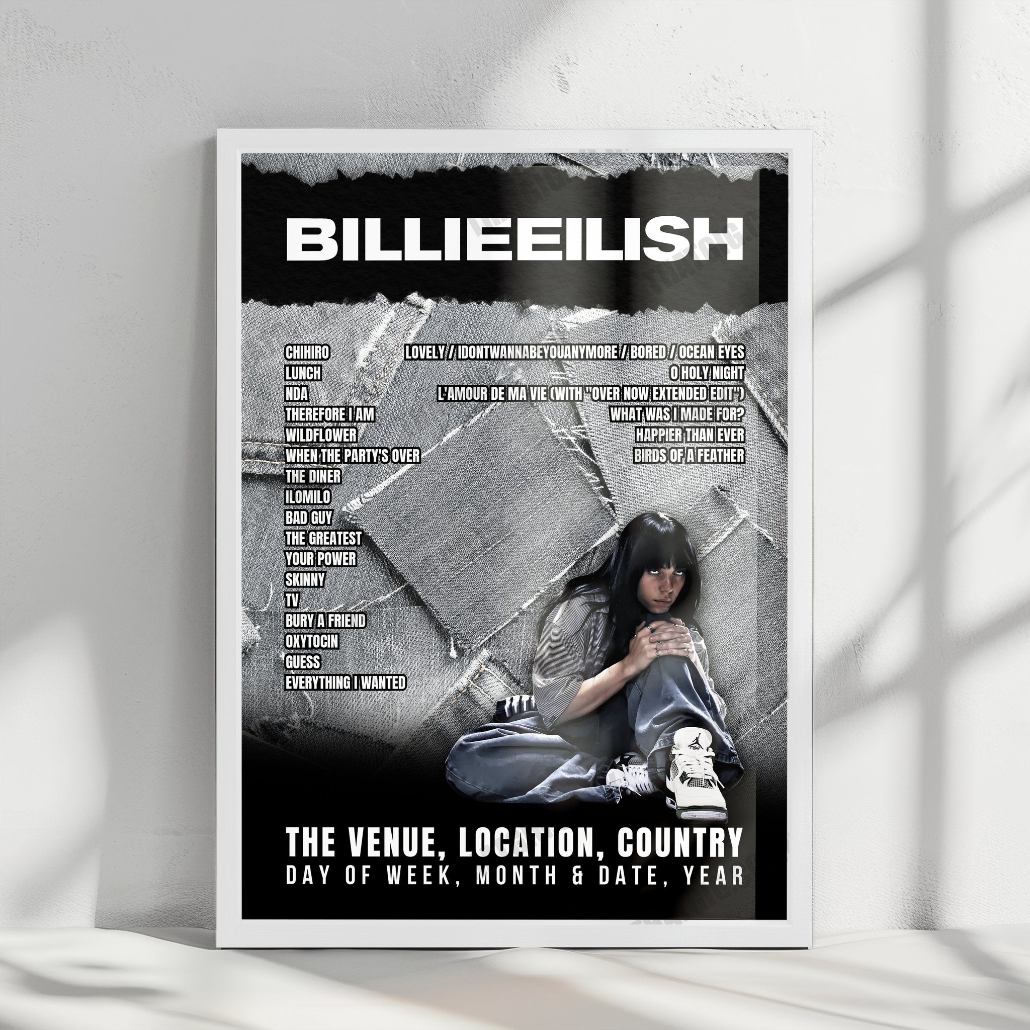 Billie Eilish Setlist Poster - State Farm Arena, Atlanta - November 3rd, 2024