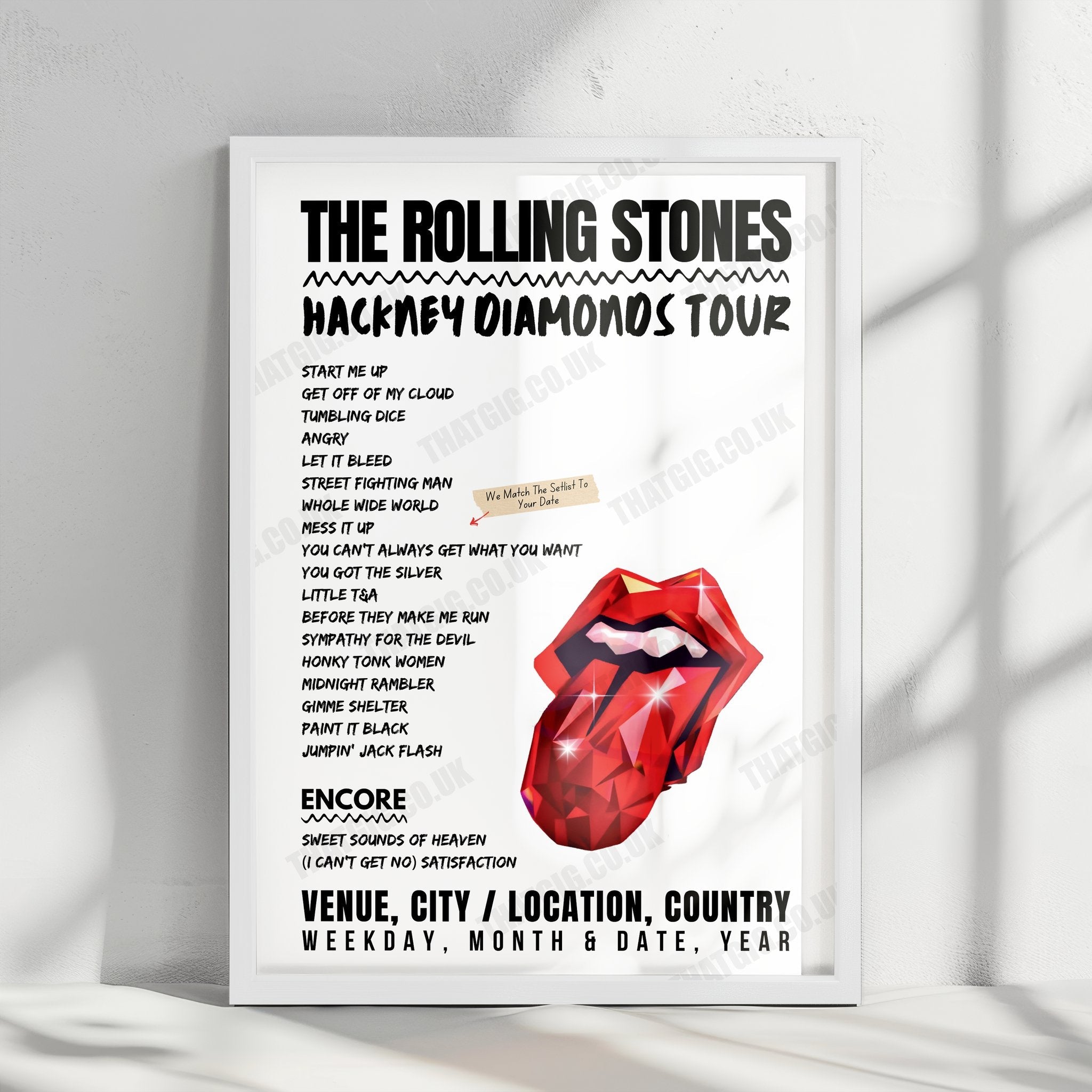 The Rolling Stones Setlist Poster - Mercedes-Benz Stadium, Atlanta, USA - June 7th, 2024