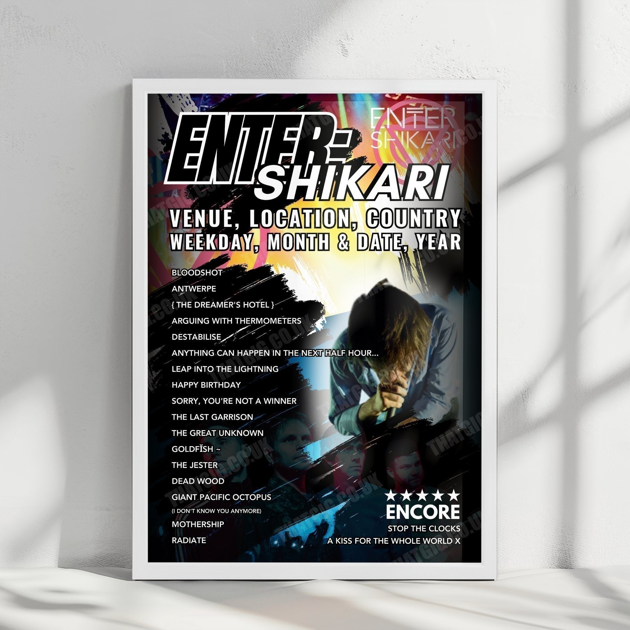 Enter Shikari Setlist Poster - Warehouse Live Midtown, Houston, TX, USA - October 12th, 2024