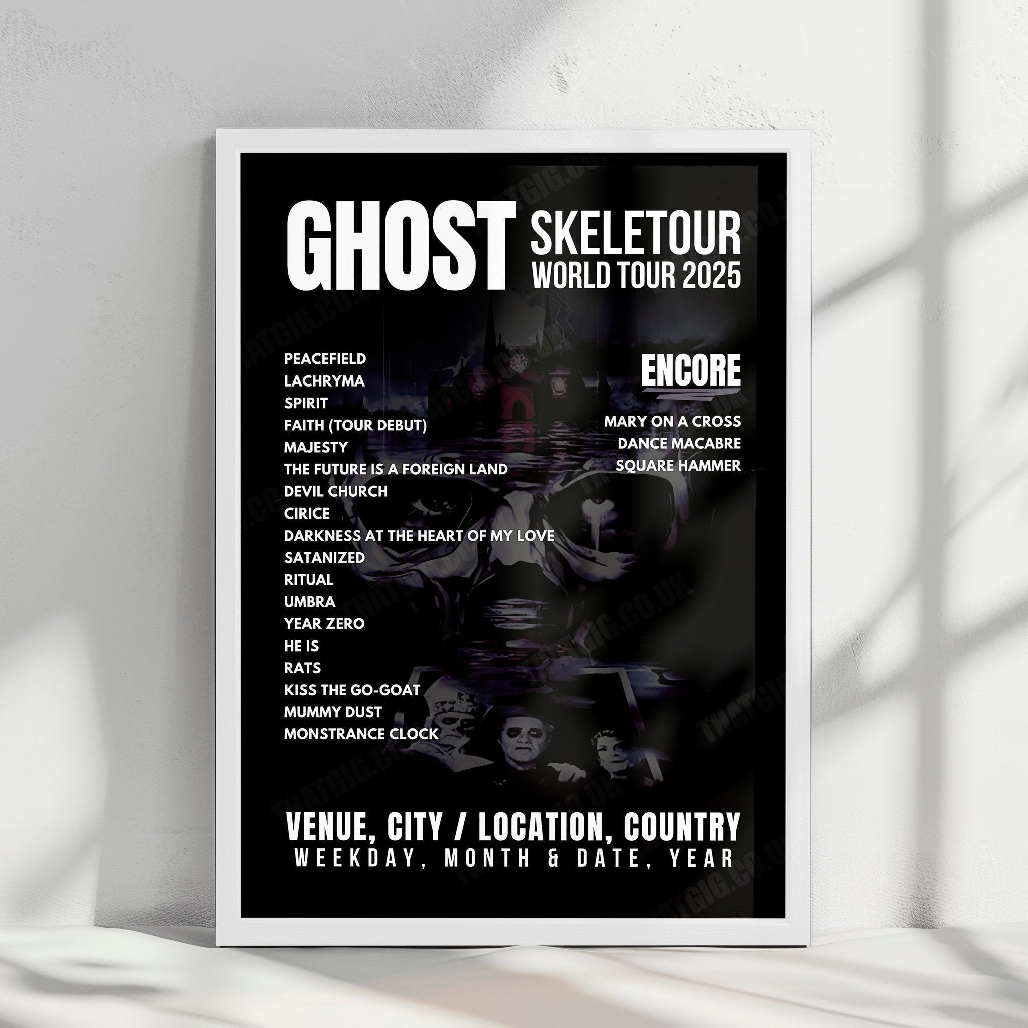 Ghost Setlist Poster - Festhalle, Frankfurt - April 23rd, 2025