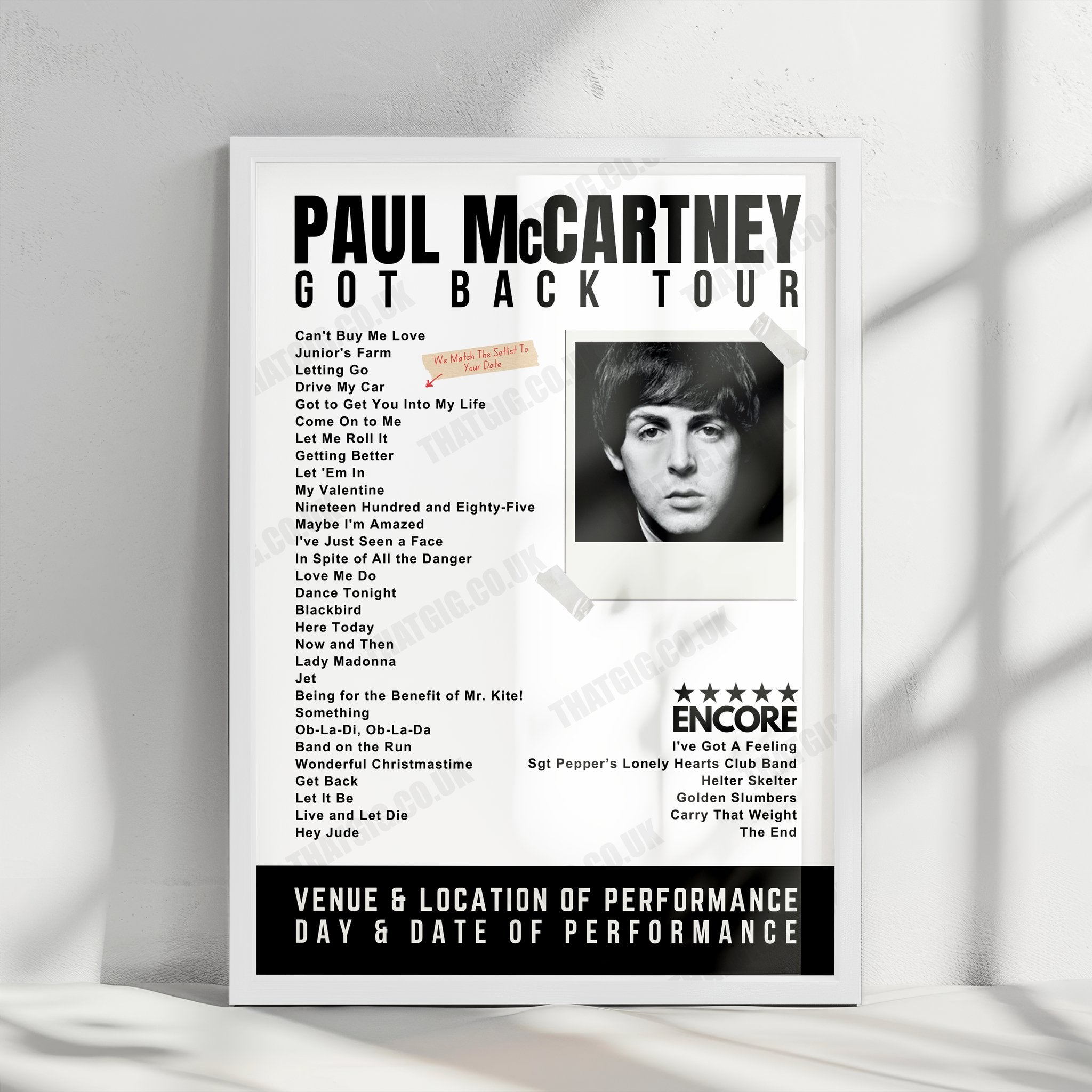 Paul McCartney Setlist Poster - Madison Square Garden, New York - December 11th, 1989