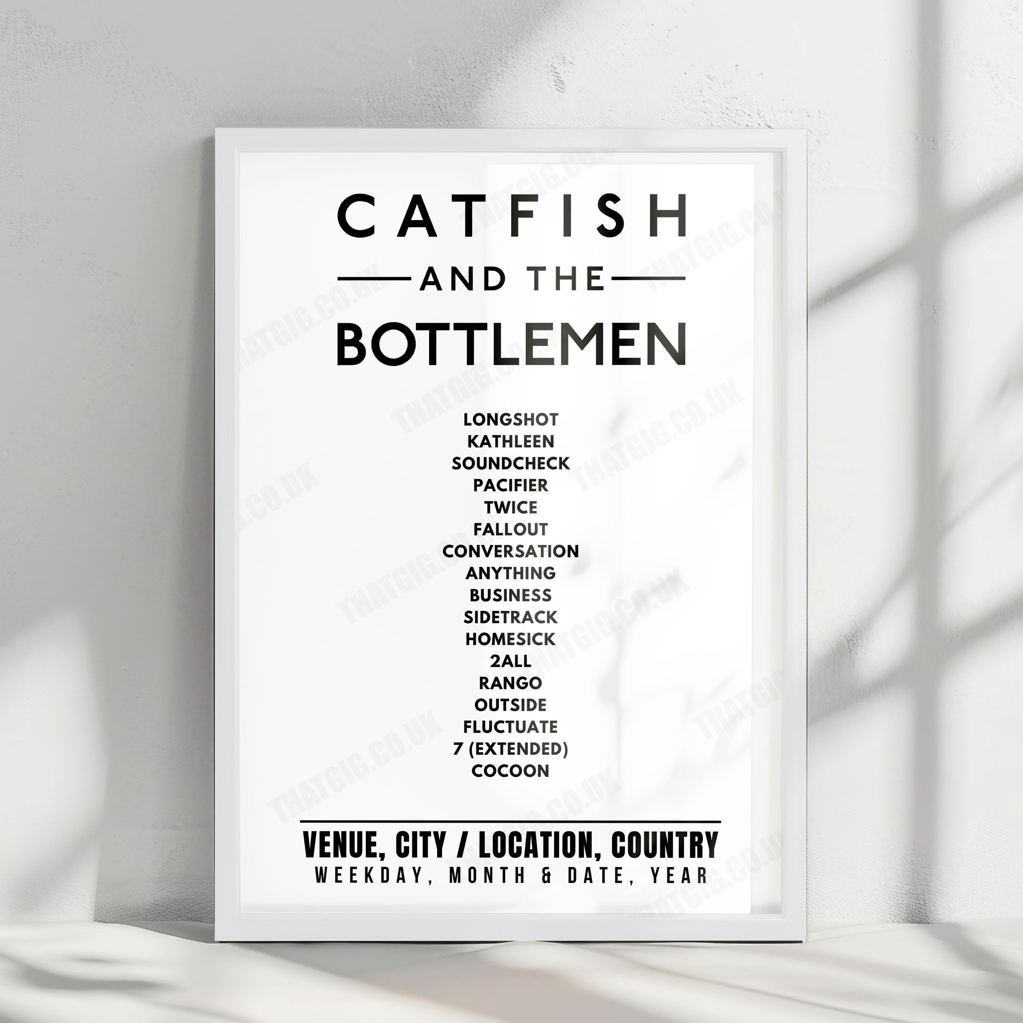Catfish and the Bottlemen Setlist Poster - Royal Highland Centre Showground, Ingliston - August 24th, 2024