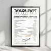 Taylor Swift Setlist Poster - Anfield, Liverpool - June 15th, 2024