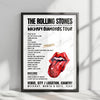 The Rolling Stones Setlist Poster – Levi's Stadium, Santa Clara, CA, USA – July 17th, 2024
