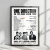 One Direction Setlist Poster - Metro Radio Arena, Newcastle upon Tyne - October 25th, 2015