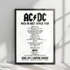 AC/DC Setlist Poster - Investors Group Field, Winnipeg - September 17th, 2015
