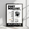Post Malone Setlist Poster - Zouk Nightclub, Las Vegas - February 11th, 2024