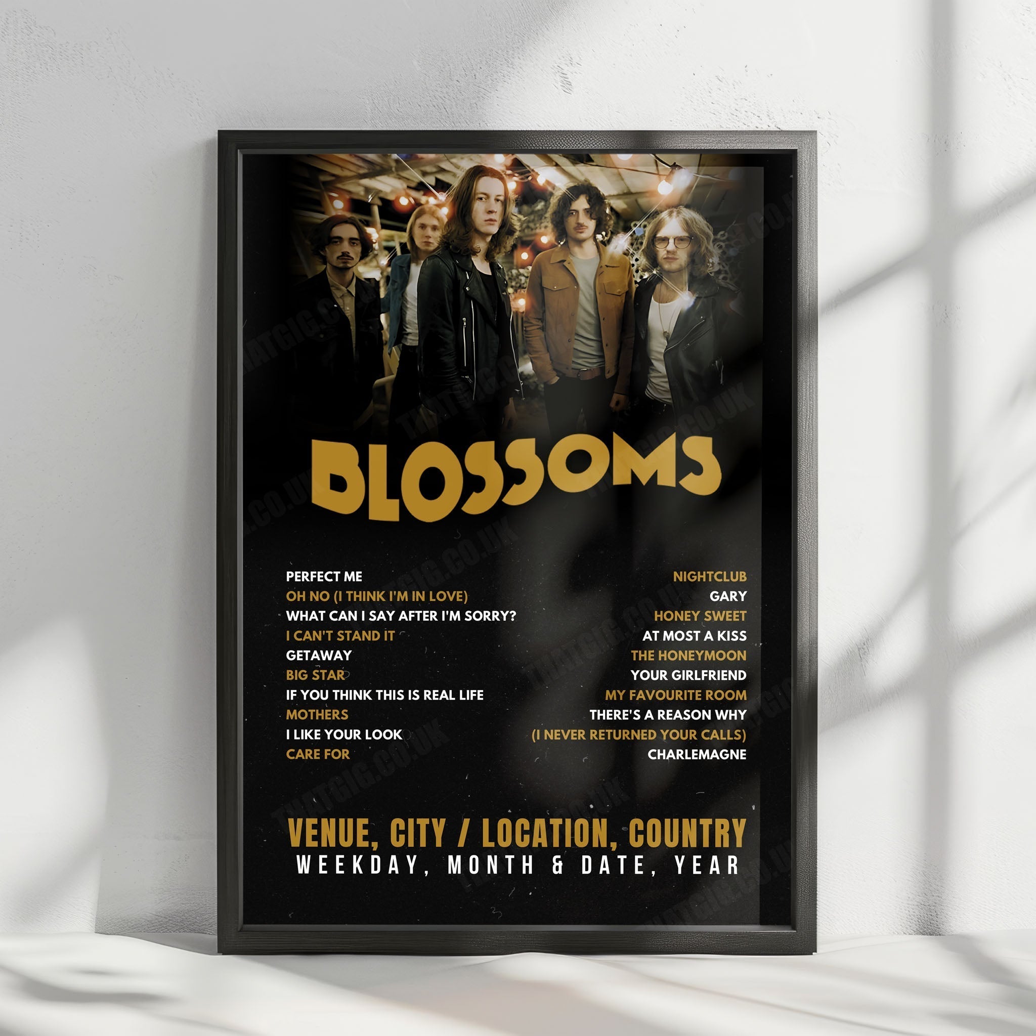 Blossoms Setlist Poster - The Academy, Dublin - November 15th, 2024