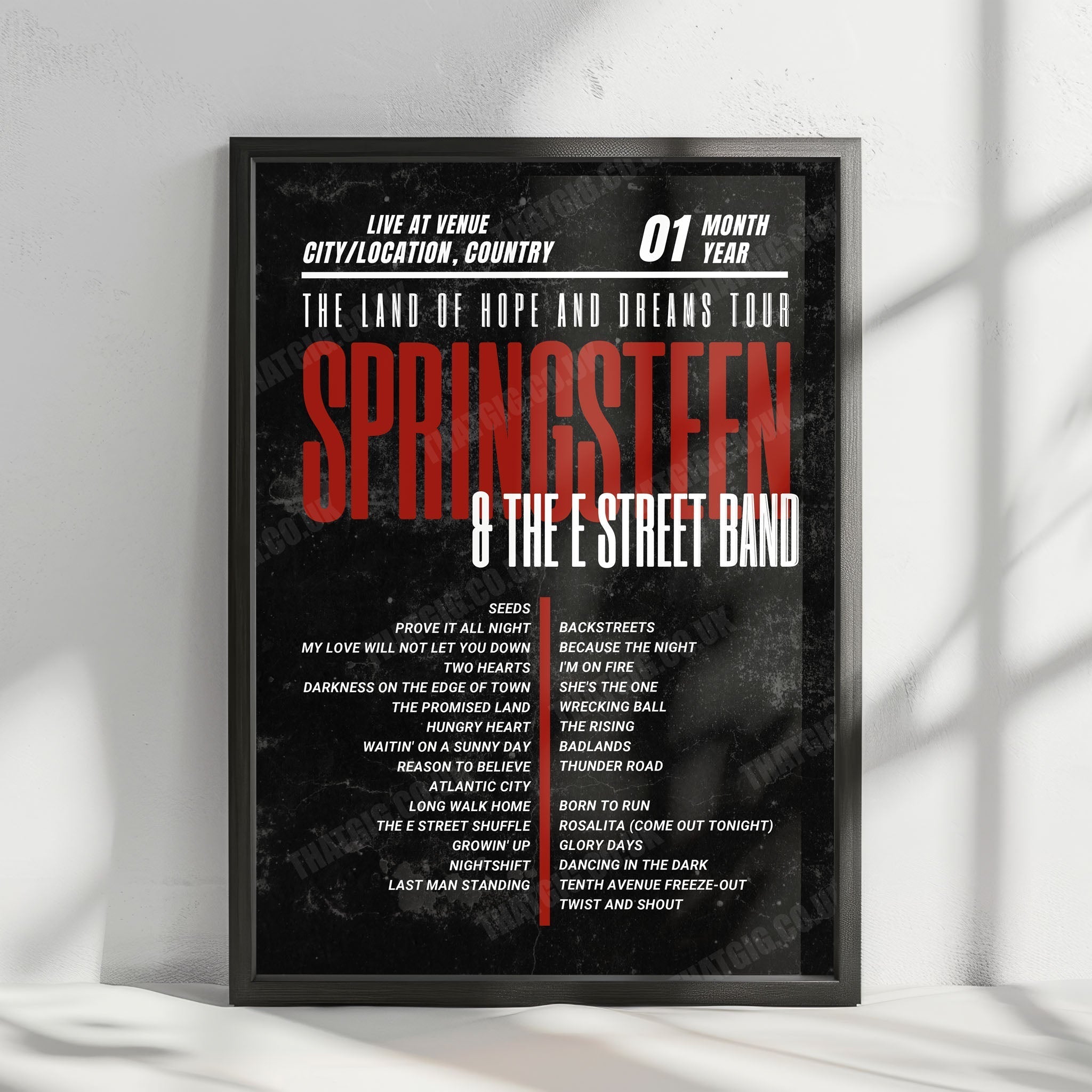 Bruce Springsteen Setlist Poster - Letiště Praha Letňany, Prague - June 15th, 2025