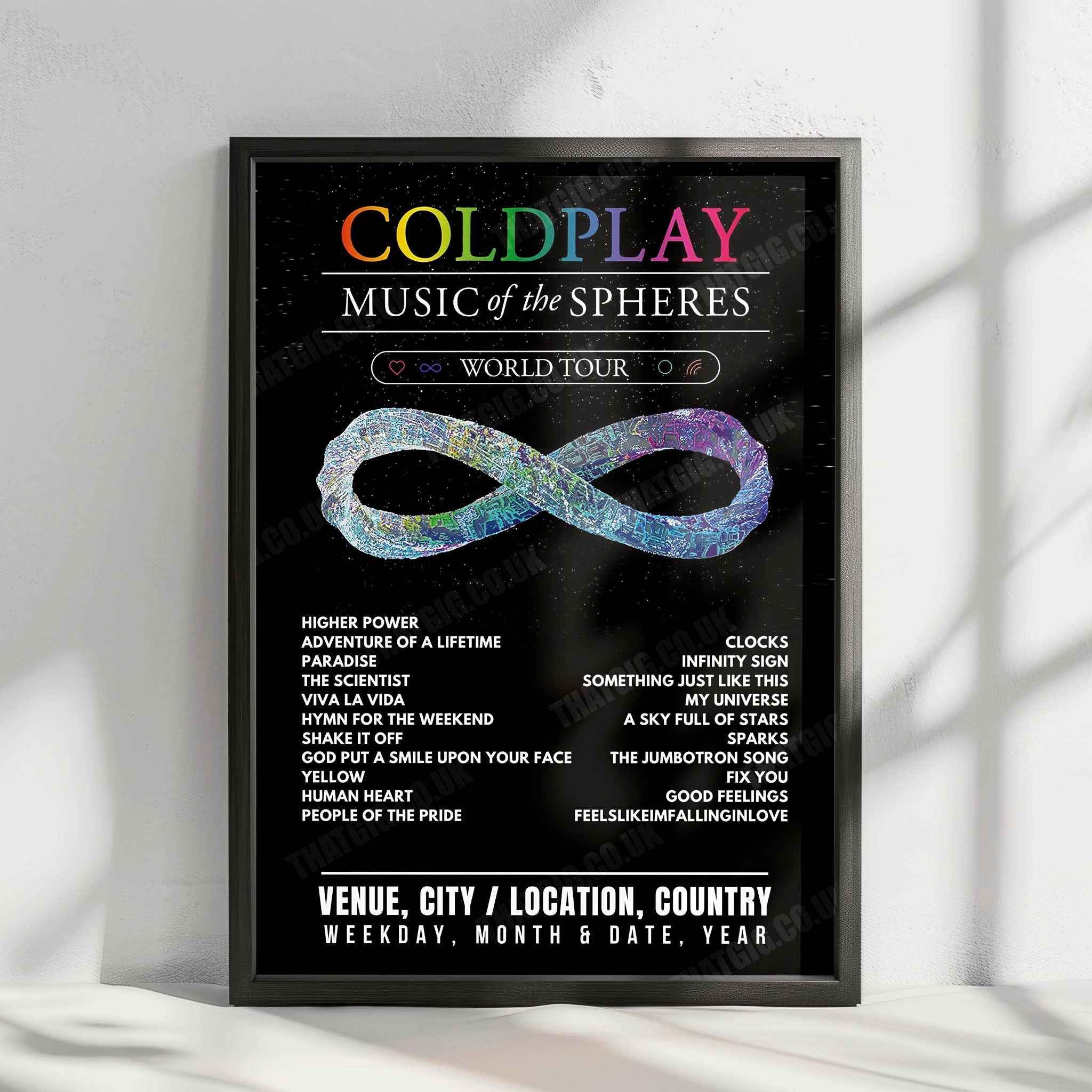 Coldplay Setlist Poster - Estádio do Morumbi, São Paulo - March 11th, 2023