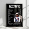 Beyoncé Setlist Poster - Tottenham Hotspur Stadium, London - June 12th, 2025