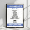 The Wombats Setlist Poster - Paradiso Grote Zaal, Amsterdam - March 31st, 2025