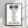 AC/DC Setlist Poster - Ernst Happel Stadion, Vienna - June 26th, 2024