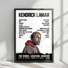 Kendrick Lamar Setlist Poster - Brisbane Entertainment Centre, Brisbane - December 12th, 2022