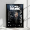 Lionel Richie Setlist Poster - The SSE Arena Belfast, Belfast - May 31st, 2025