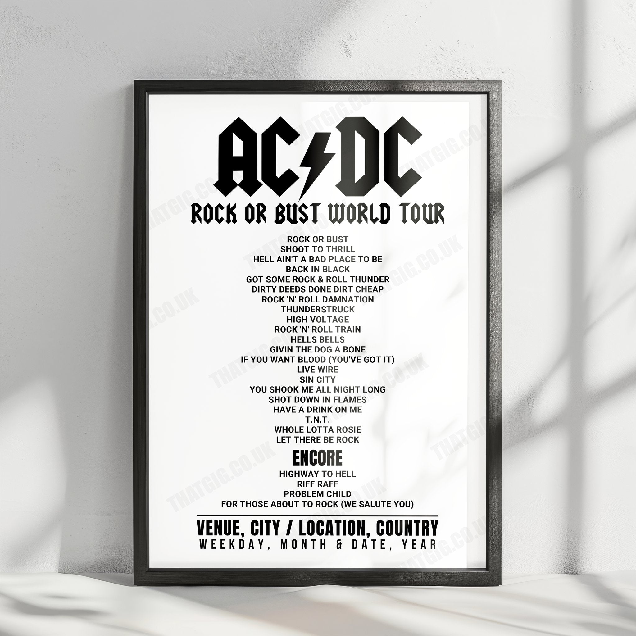 AC/DC Setlist Poster - Jahnwiesen, Cologne - June 19th, 2015