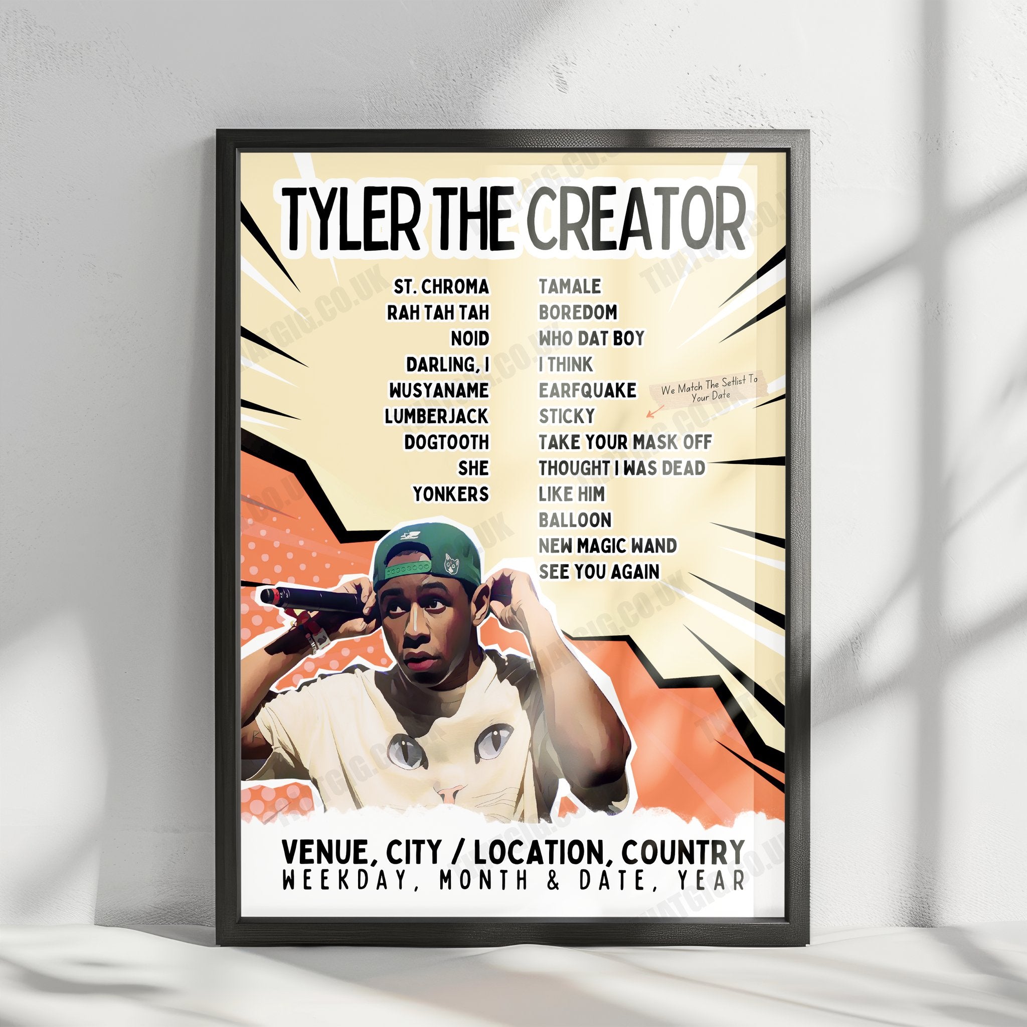 Tyler, The Creator Setlist Poster - The O2 Arena, London - May 19th, 2025