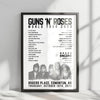 Guns N’ Roses Setlist Poster - Rogers Place, Edmonton - October 19th, 2023