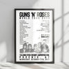 Guns N’ Roses Setlist Poster - Talking Stick Resort Amphitheatre, Phoenix - October 11th, 2023